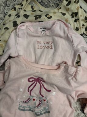 Carter's Pink Baby Onesie Set with Skate & 'So Very Loved' Details